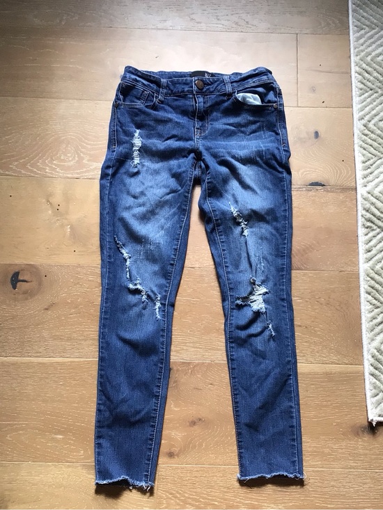 1822 Denim Denim - 1822 Denim Navy Distressed Skinny Jeans